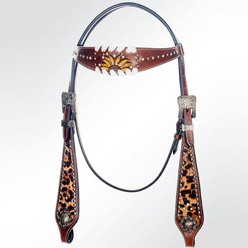 American Darling Western Horse Floral Headstall Tack Set Genuine Leather